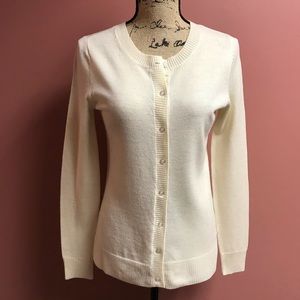 Vineyard Vines Ivory/Cream Merino Wool Cardigan